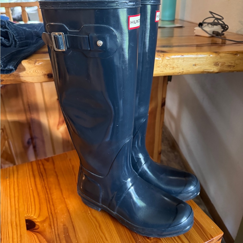 Hunter Navy Tall Rain Boots